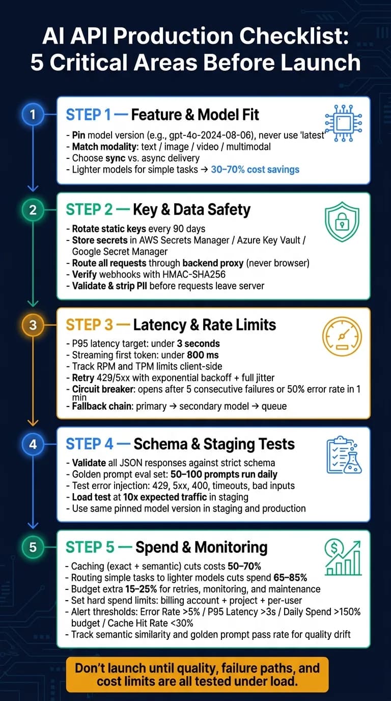 AI API Production Checklist: 5 Critical Areas Before Launch