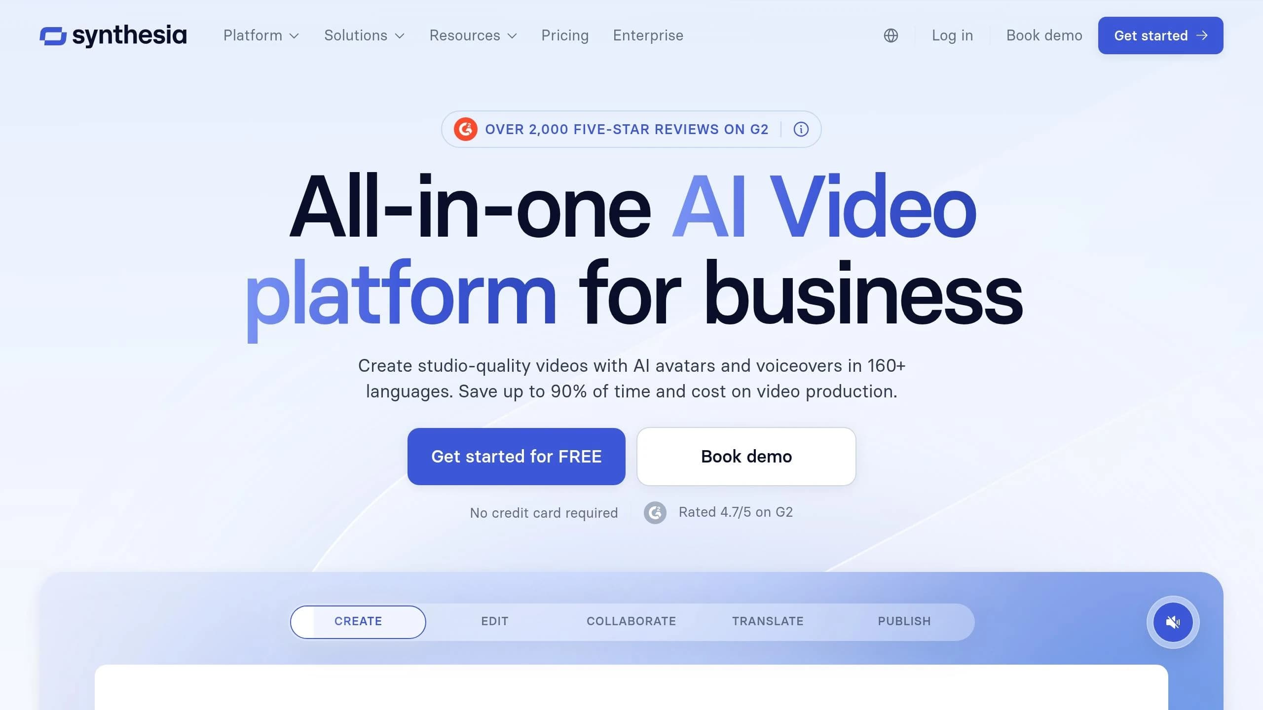 Synthesia AI avatar presenter video creation platform