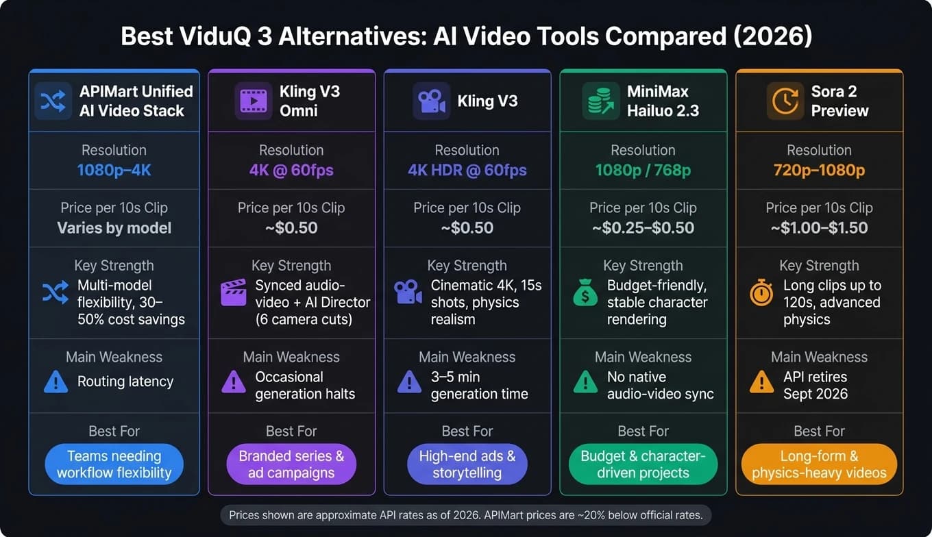 Best ViduQ 3 Alternatives: AI Video Tools Compared (2026)