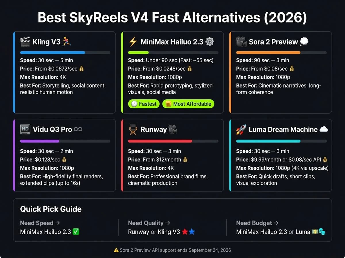 Best SkyReels V4 Alternatives: AI Video Tools Compared (2026)