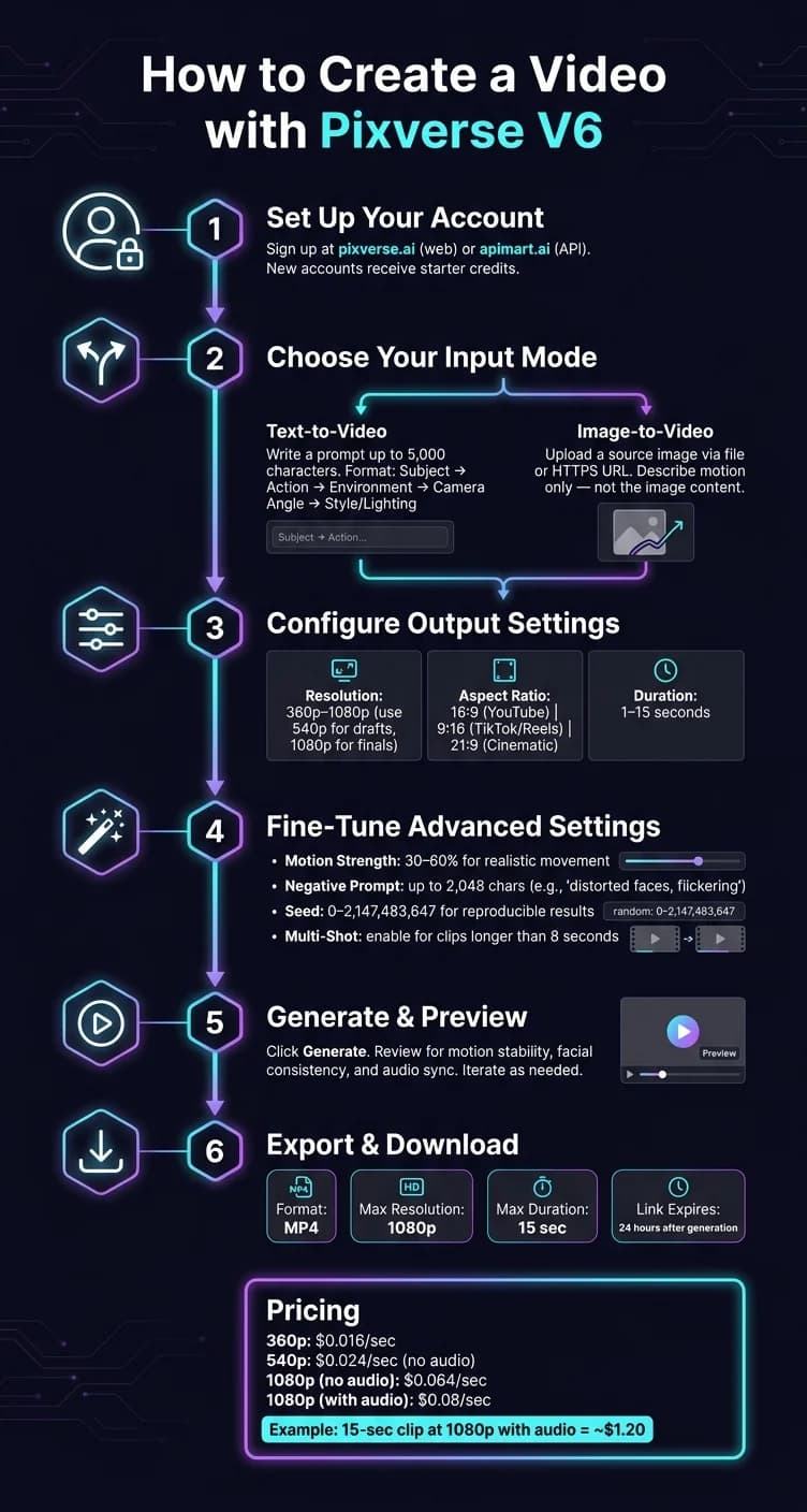 How to Create a Video with Pixverse V6: Step-by-Step Workflow