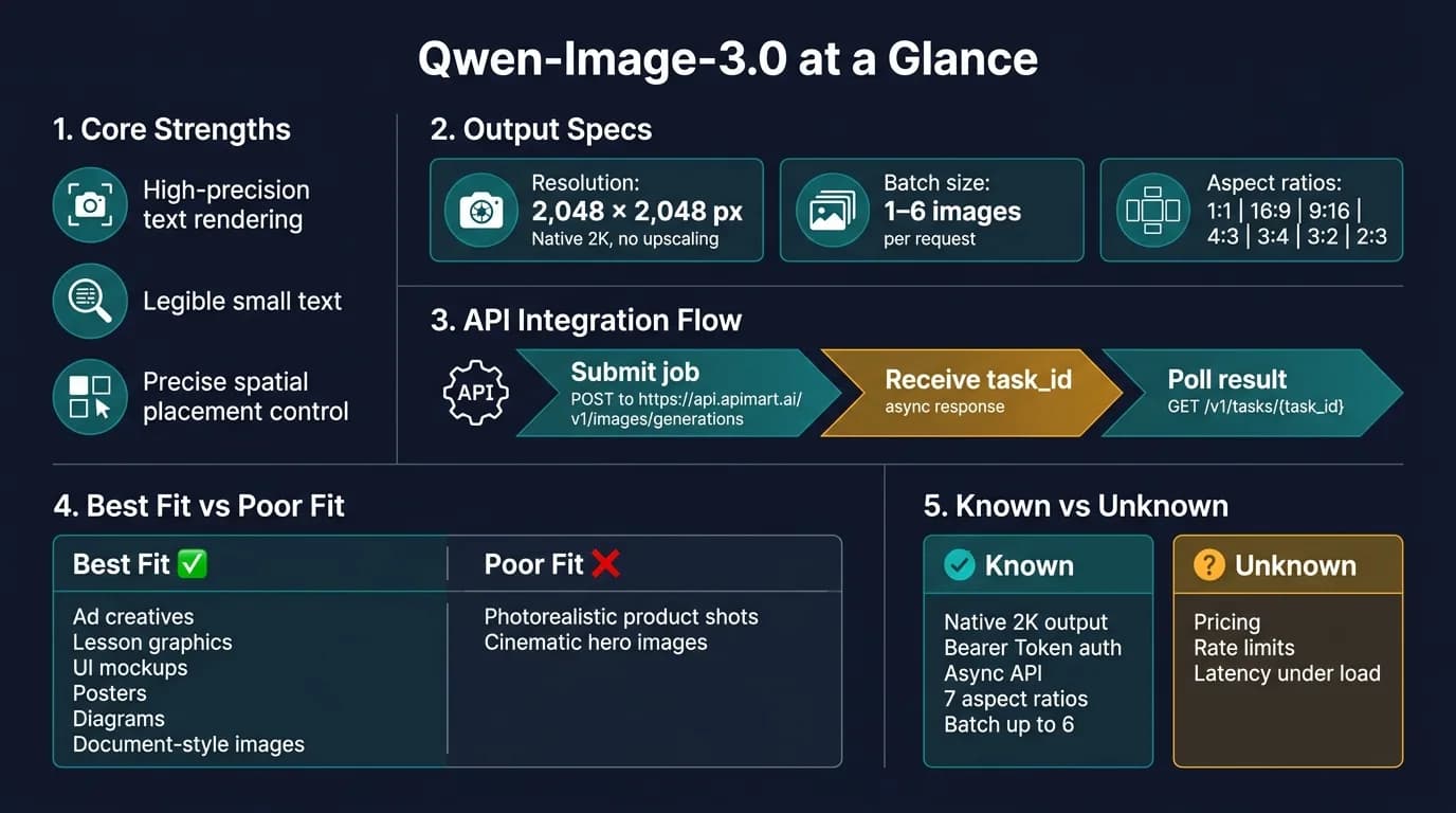 Qwen-Image-3.0 API 및 기능 요약표