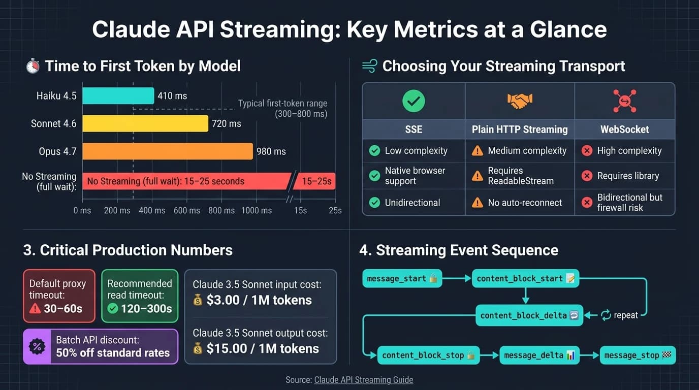 Claude API Streaming: Model Speed, Cost & Key Metrics Compared