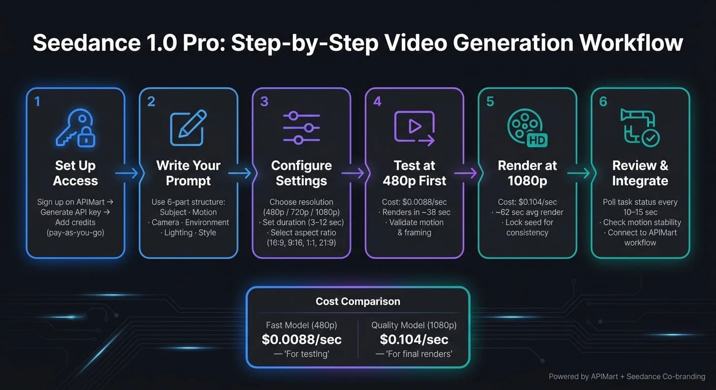 Seedance 1.0 Pro:ステップバイステップの動画生成ワークフロー